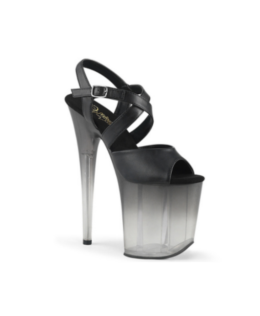 PLEASER - Flamingo - 822T Black faux leather