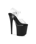 PLEASER - Flamingo - 808 Transparent/Noir Mat