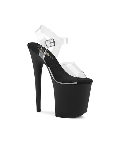 PLEASER - Flamingo - 808 Transparent/Matte Black