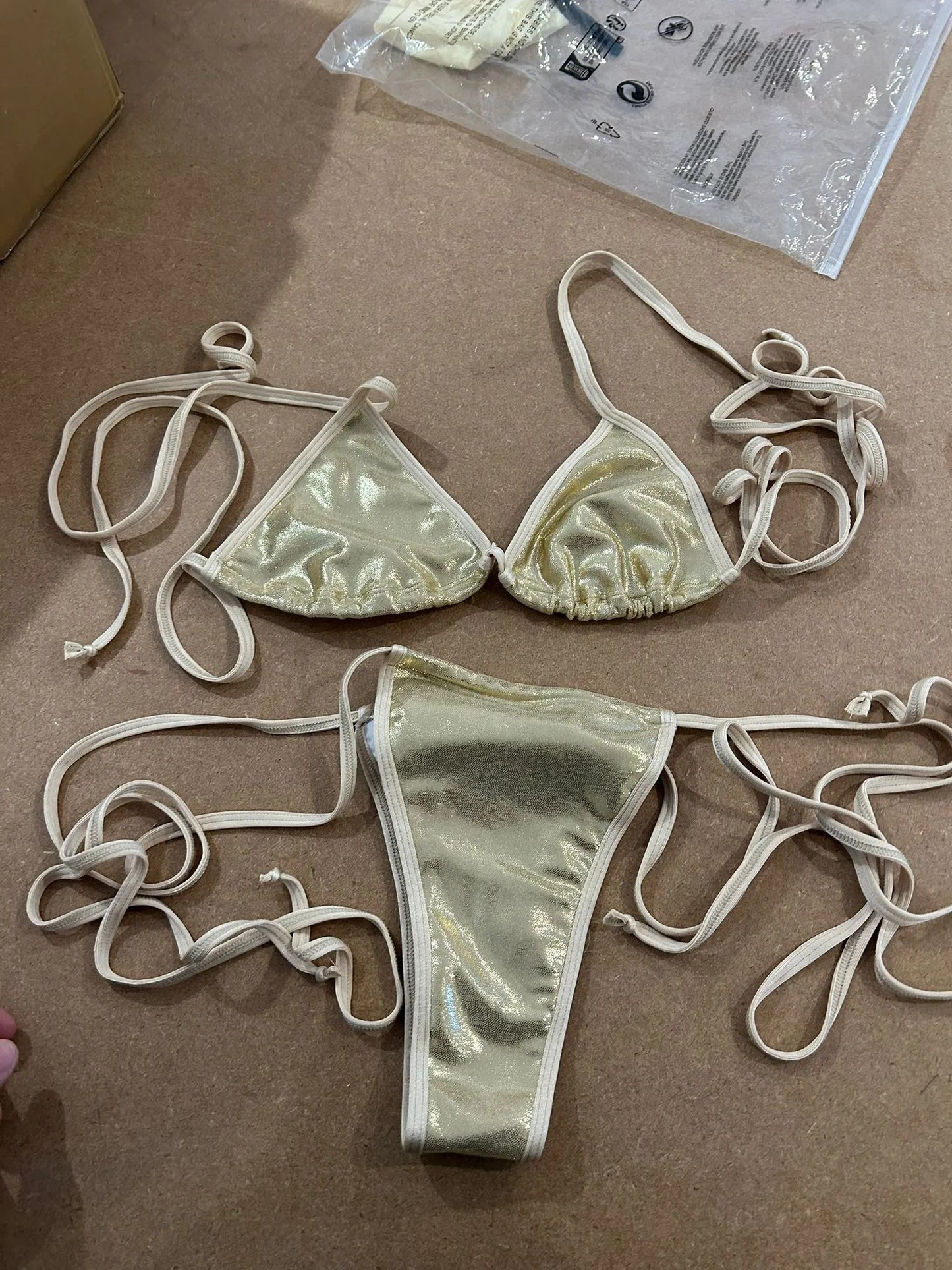 ANGRY DOLLZ - Champagne shine bikini