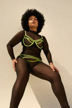 ROLLING - Vertigo bas de bikini - Noir/Jaune Neon