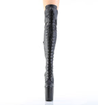 PLEASER - Flamingo - 3014 Noir Mat Faux Cuir