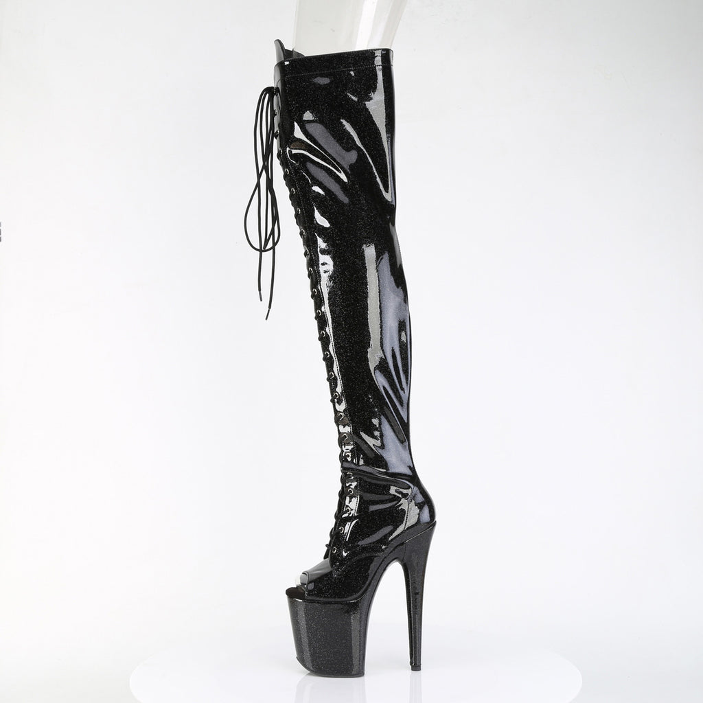 PLEASER - Flamingo - 3021GP - Noir Glitter