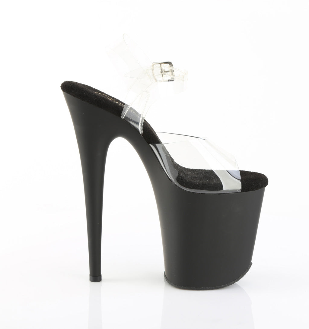 PLEASER - Flamingo - 808 Transparent/Noir Mat