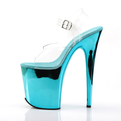 PLEASER - Flamingo - 808 - Turquoise Chrome