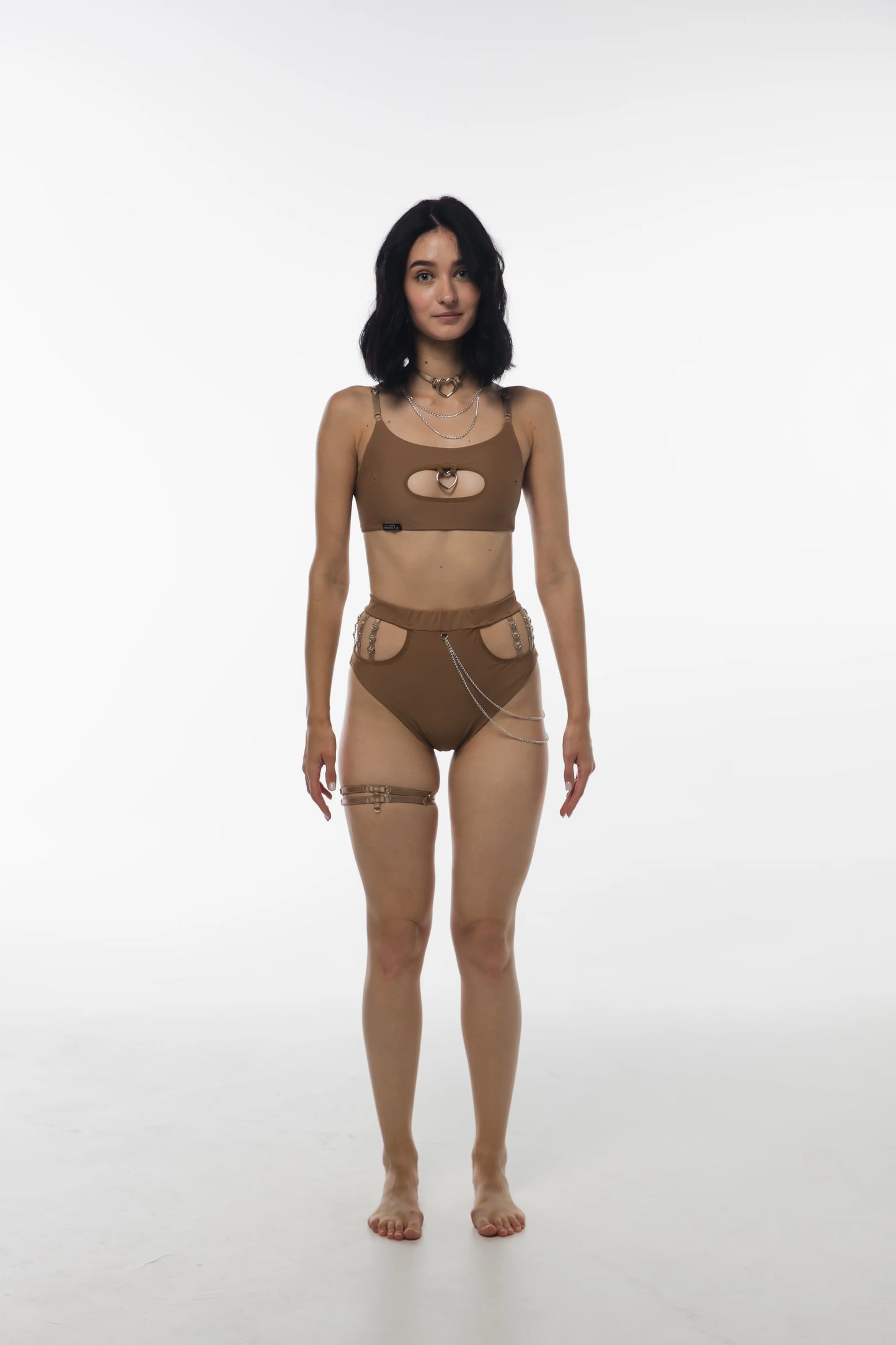 DRESSIN UP - Bas et Jarretière Amoria - Cappuccino