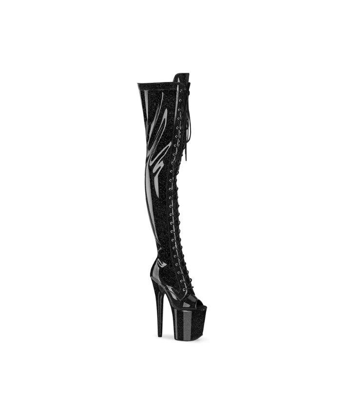 PLEASER - Flamingo - 3021GP - Noir Glitter