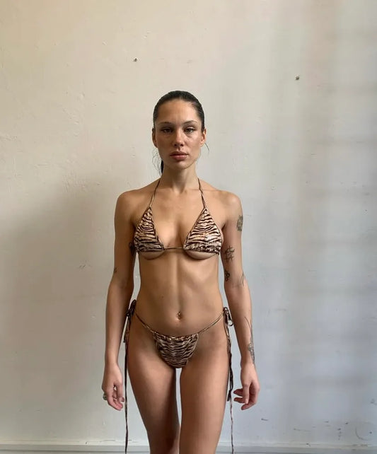 ANGRY DOLLZ - Coffee tiger skin bikini