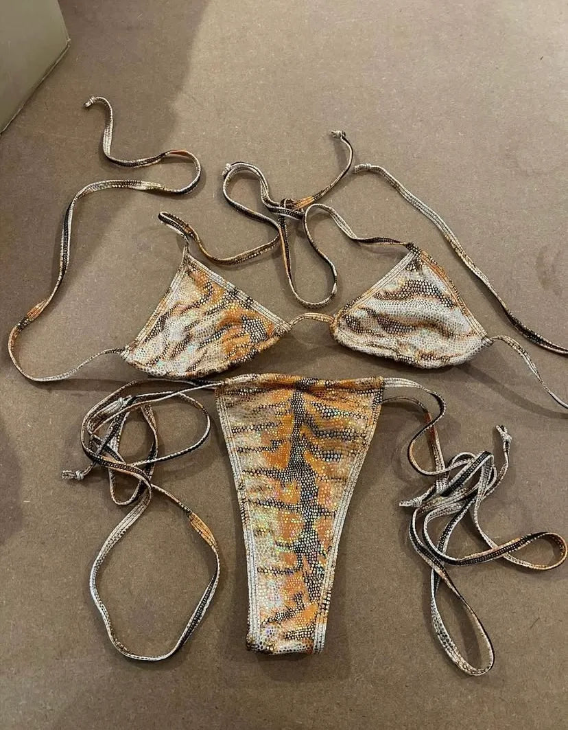 ANGRY DOLLZ -  Golden sunset tiger bikini