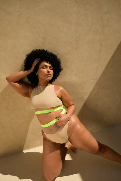 ROLLING - Hunter Hot Pants - Beige/Jaune néon