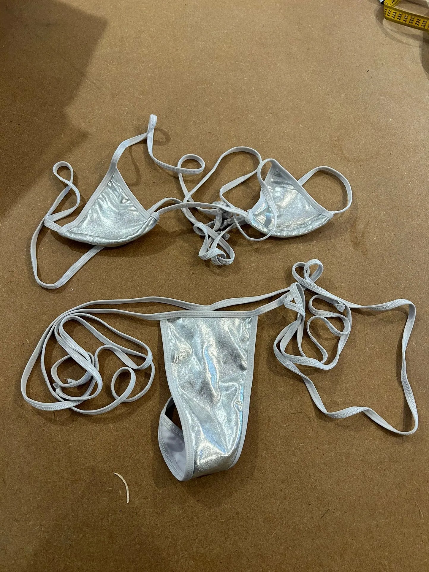 ANGRY DOLLZ - Metallic silver bikini