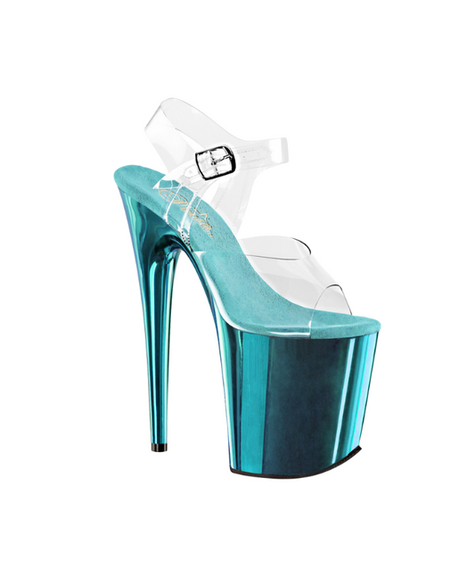 PLEASER - Flamingo - 808 - Turquoise Chrome