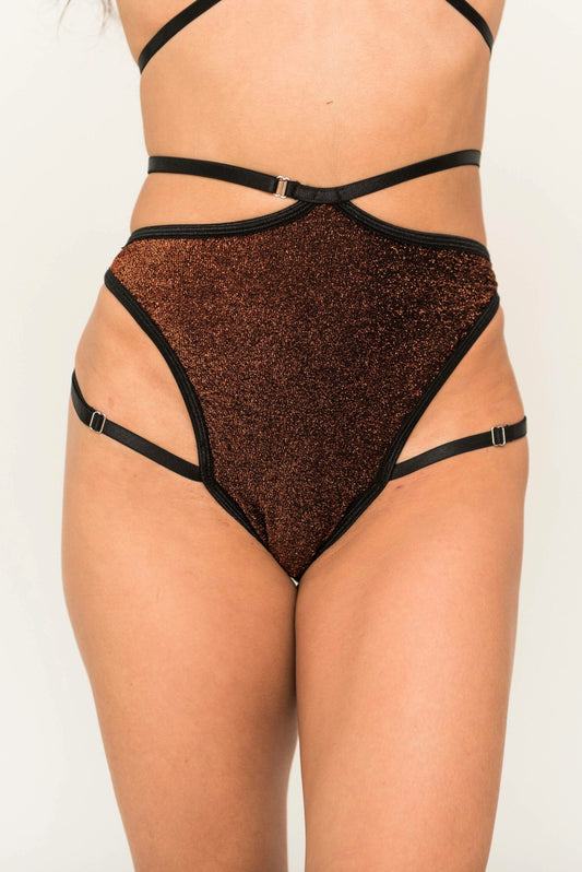 POLE LOVERS - High Waisted Harness Bottoms