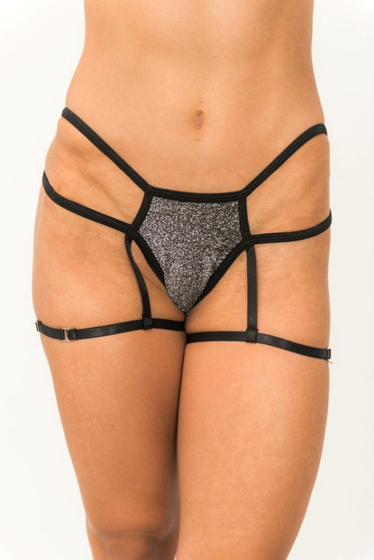 POLE LOVERS - Roma Silver Harness Stockings